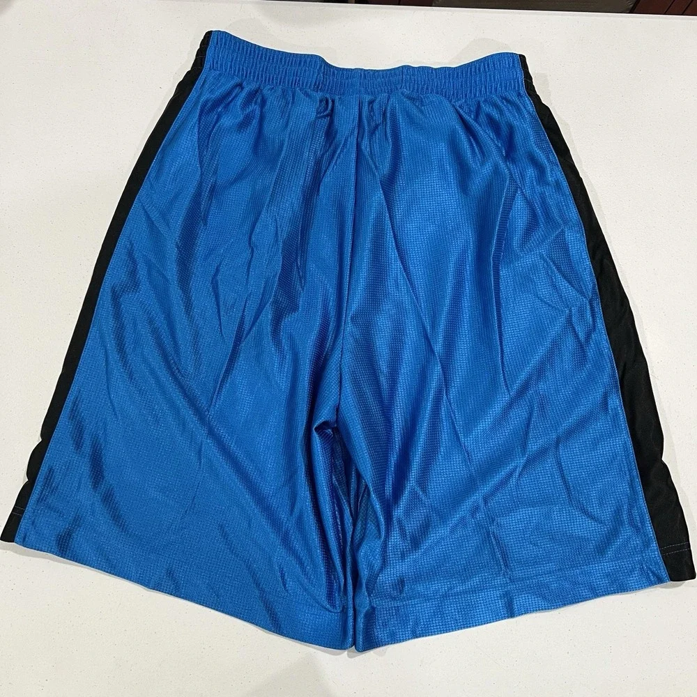NIKE Vintage Y2K Basketball Shorts Men's Large Dazzle Shiny Silky Blue Black